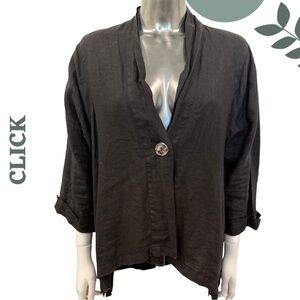 Click Linen Relaxed Black Jacket – Made in USA – Size Small